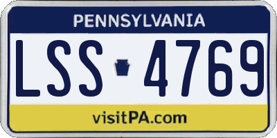 PA license plate LSS4769