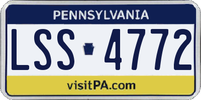 PA license plate LSS4772