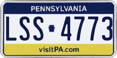 PA license plate LSS4773