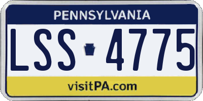 PA license plate LSS4775