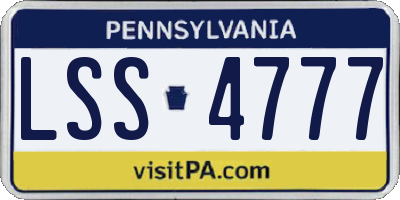 PA license plate LSS4777