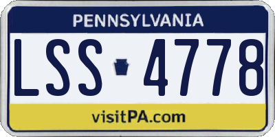 PA license plate LSS4778