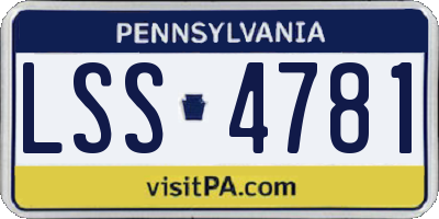 PA license plate LSS4781