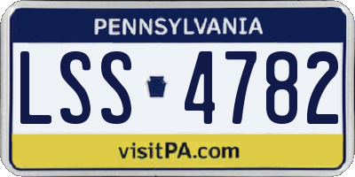 PA license plate LSS4782