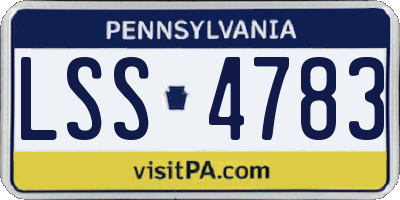 PA license plate LSS4783