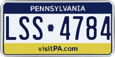 PA license plate LSS4784