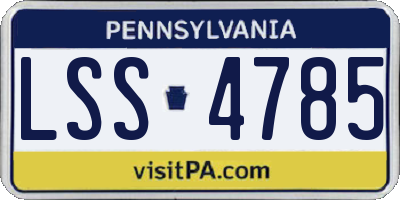 PA license plate LSS4785