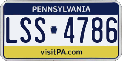 PA license plate LSS4786