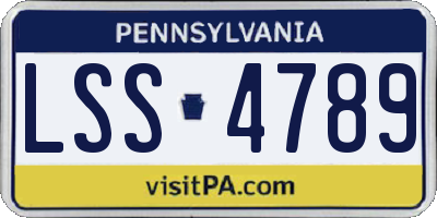 PA license plate LSS4789