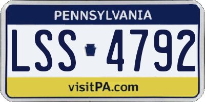 PA license plate LSS4792