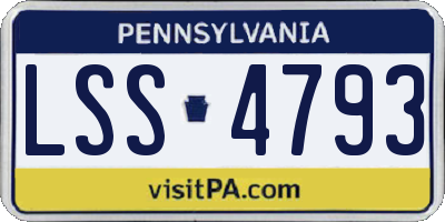 PA license plate LSS4793