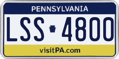 PA license plate LSS4800