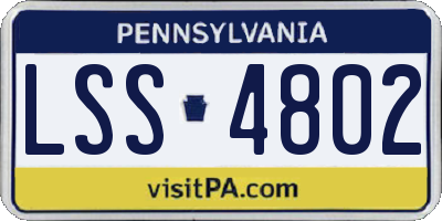PA license plate LSS4802