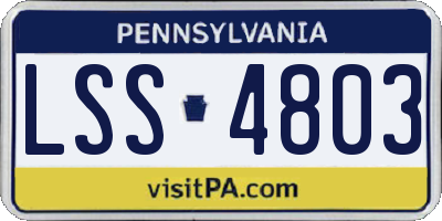 PA license plate LSS4803