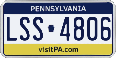 PA license plate LSS4806