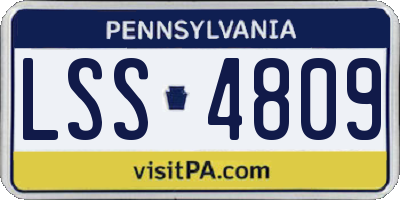PA license plate LSS4809