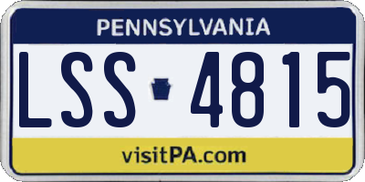 PA license plate LSS4815