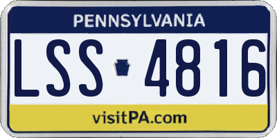 PA license plate LSS4816