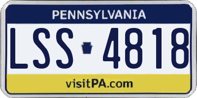 PA license plate LSS4818