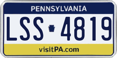 PA license plate LSS4819