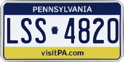 PA license plate LSS4820