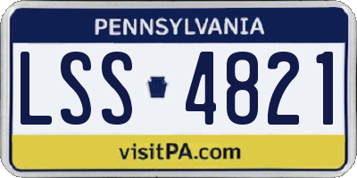 PA license plate LSS4821