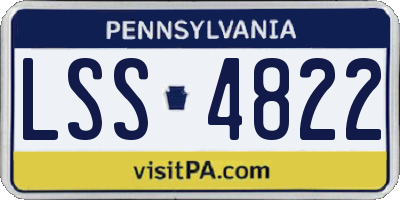 PA license plate LSS4822