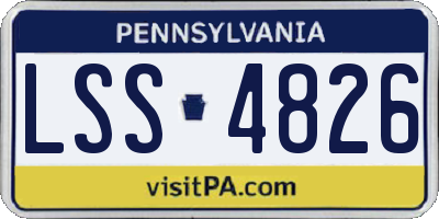 PA license plate LSS4826