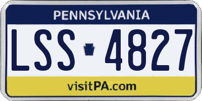 PA license plate LSS4827