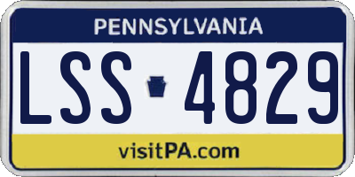 PA license plate LSS4829