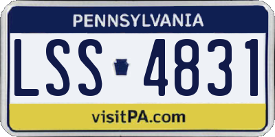 PA license plate LSS4831