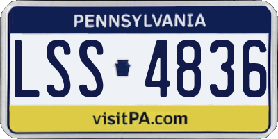 PA license plate LSS4836