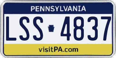 PA license plate LSS4837