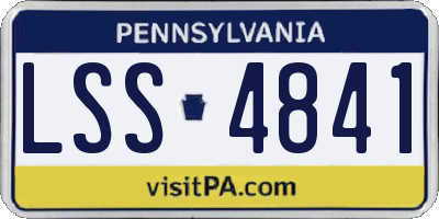 PA license plate LSS4841