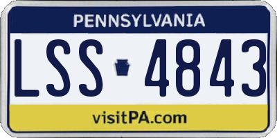 PA license plate LSS4843
