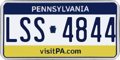 PA license plate LSS4844