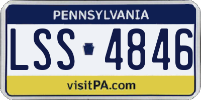 PA license plate LSS4846