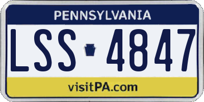 PA license plate LSS4847