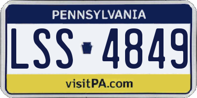 PA license plate LSS4849