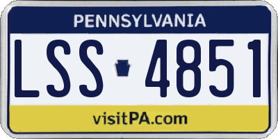 PA license plate LSS4851