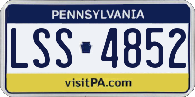 PA license plate LSS4852