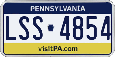 PA license plate LSS4854