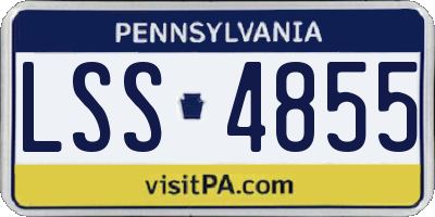 PA license plate LSS4855
