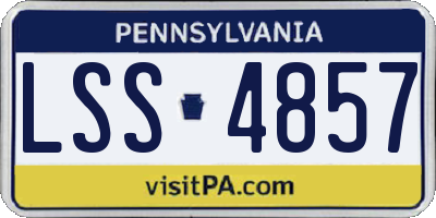 PA license plate LSS4857
