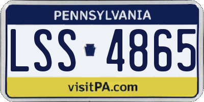 PA license plate LSS4865