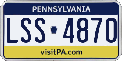 PA license plate LSS4870