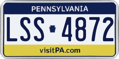 PA license plate LSS4872