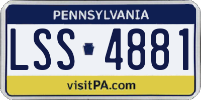 PA license plate LSS4881