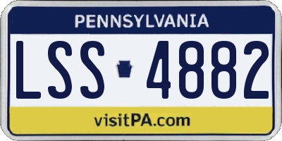 PA license plate LSS4882