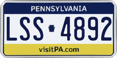 PA license plate LSS4892